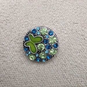 Green and Blue Rhinestone Button (1914)